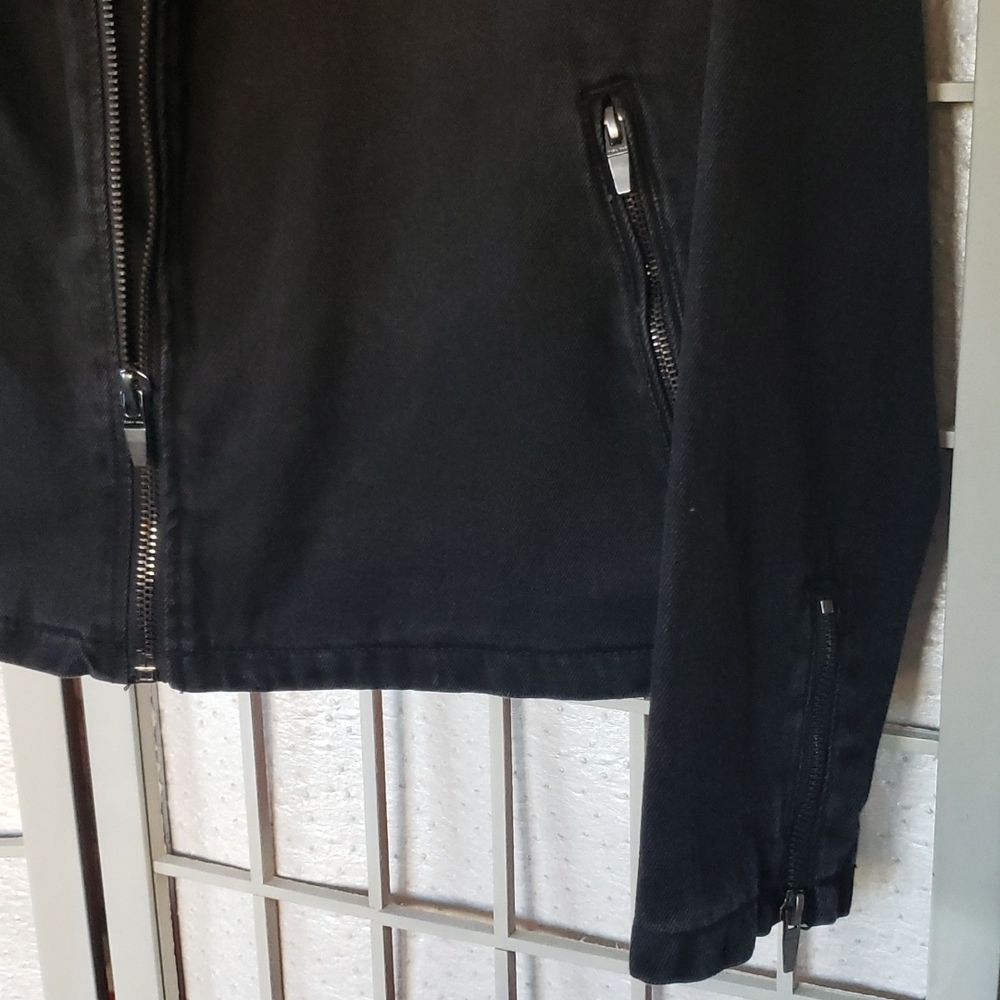 Zara black denim full zip lined mens jacket size M - Picture 5 of 7